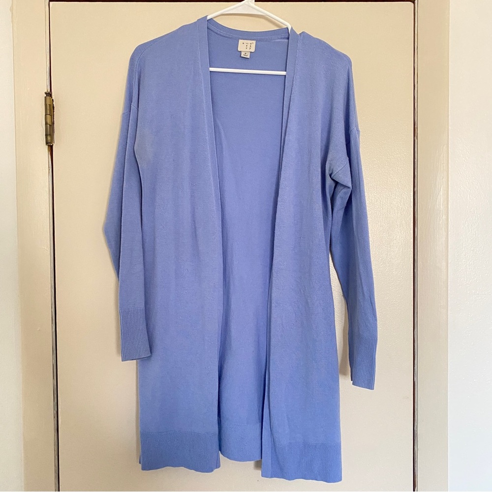 A New Day Periwinkle Open Cardigan
